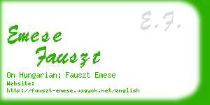 emese fauszt business card